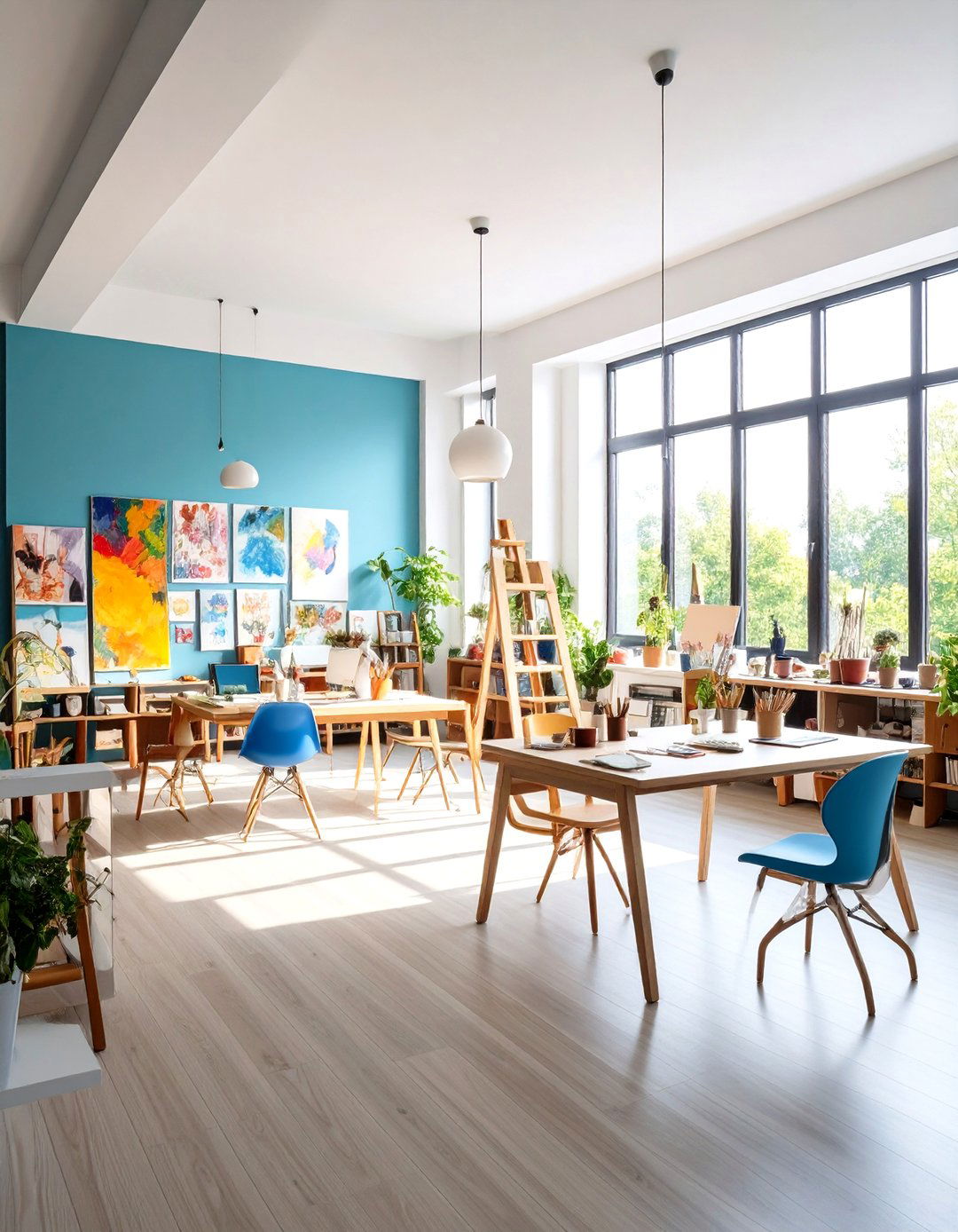 Creative Studio Office Combination - 24 Modern Home Office Ideas