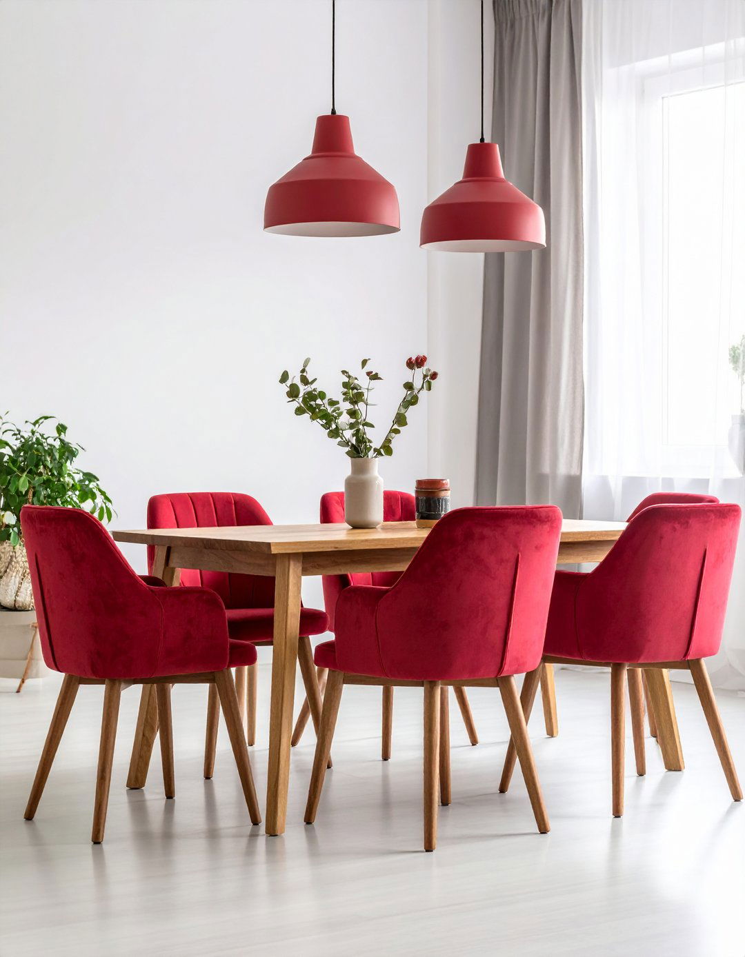 Crimson Dining Chair Statement - 24 Red Dining Room Ideas