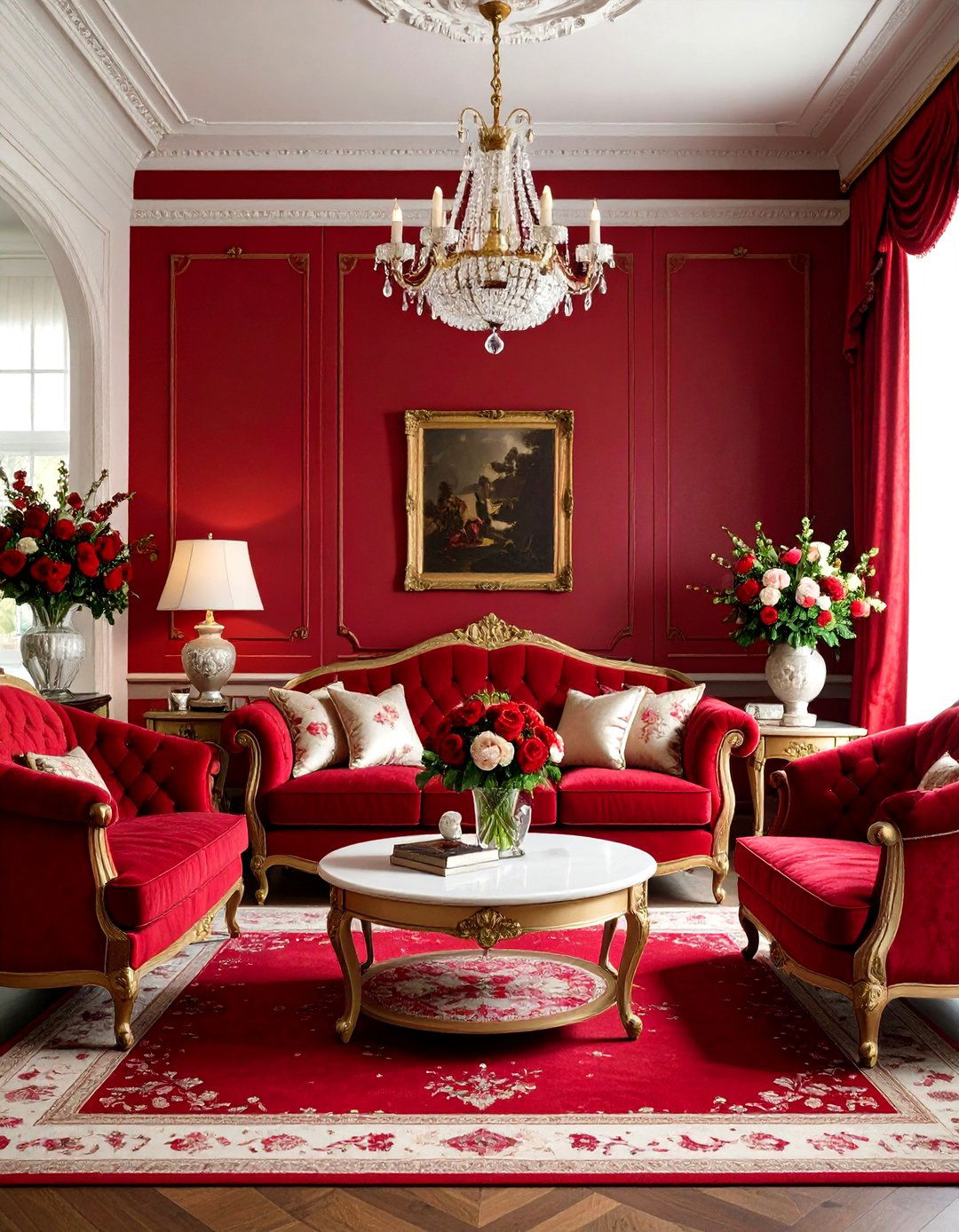 Crimson Traditional English - 24 Red Living Room Ideas