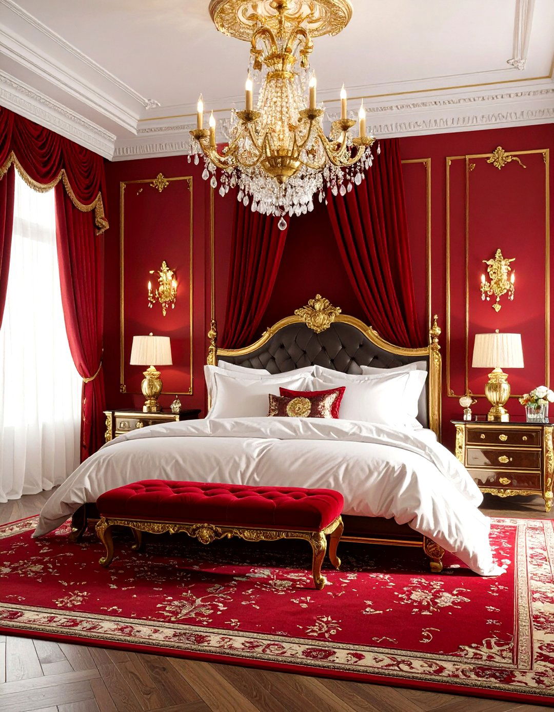 Crimson and Gold Vampire Bedroom - 24 Vampire Bedroom Ideas
