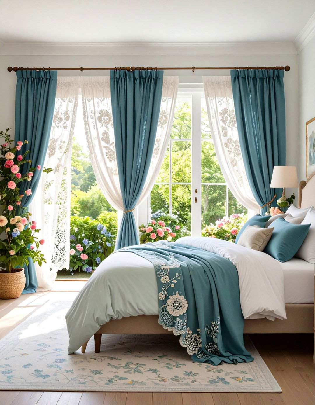 Crochet Lace Curtain Panels with Vintage Charm - 24 Boho Curtain Ideas