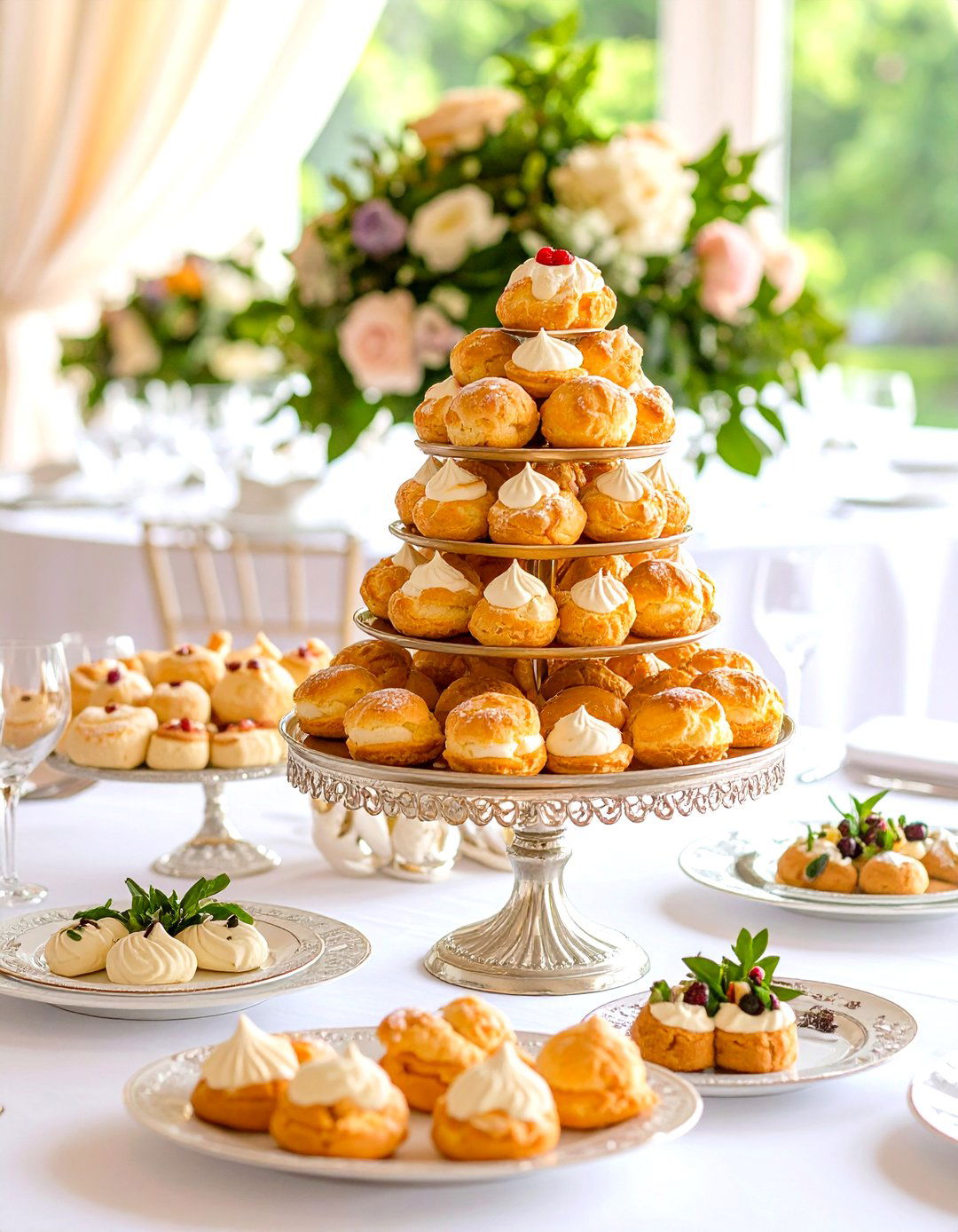 Croquembouche Tower Centerpiece - 24 Wedding Dessert Ideas