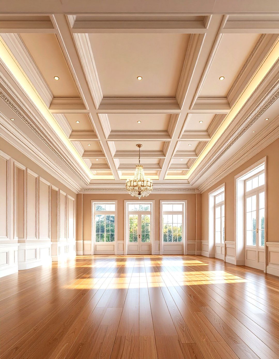 Crown Molding Enhanced Coffered Designs - 24 Coffered Ceiling Ideas