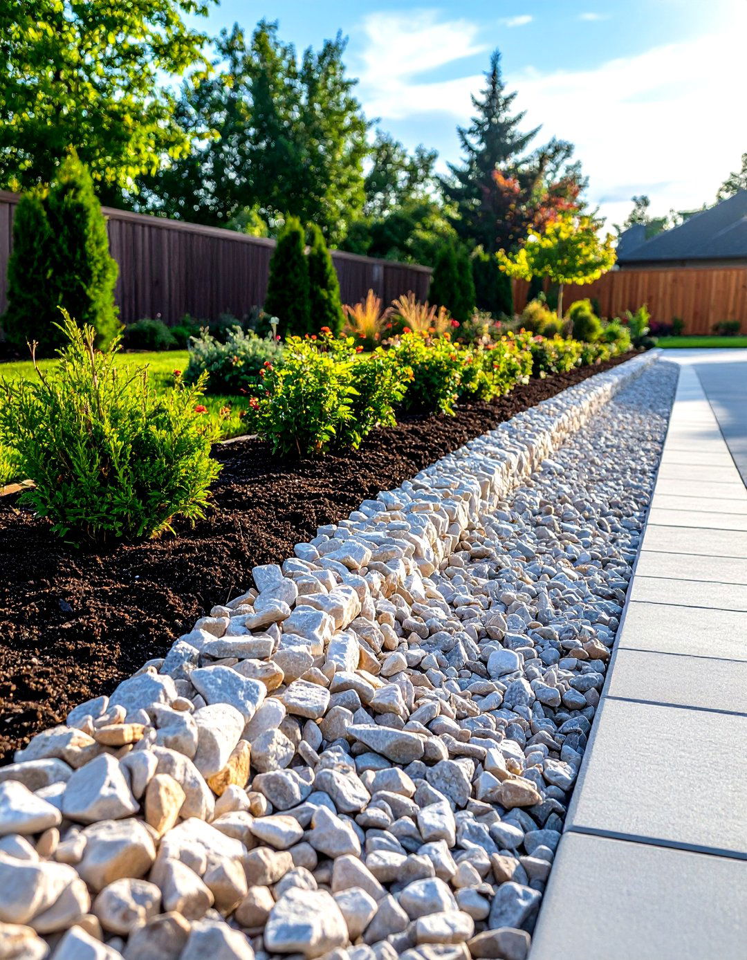 Crushed Stone Raised Border - 24 Gravel Driveway Edging Ideas