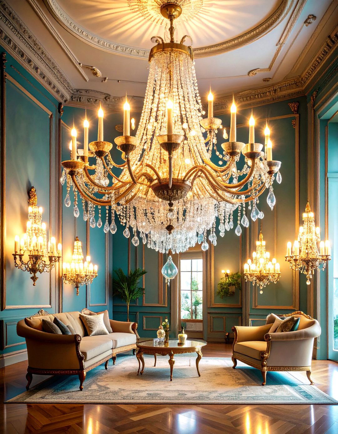 Crystal Chandelier Statement Lighting - 24 Glam Interior Design Ideas