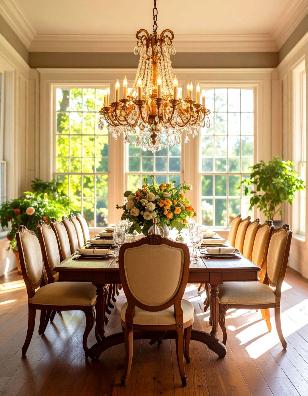 Crystal Chandelier Victorian Dining Room - 24 Victorian Sunroom Ideas