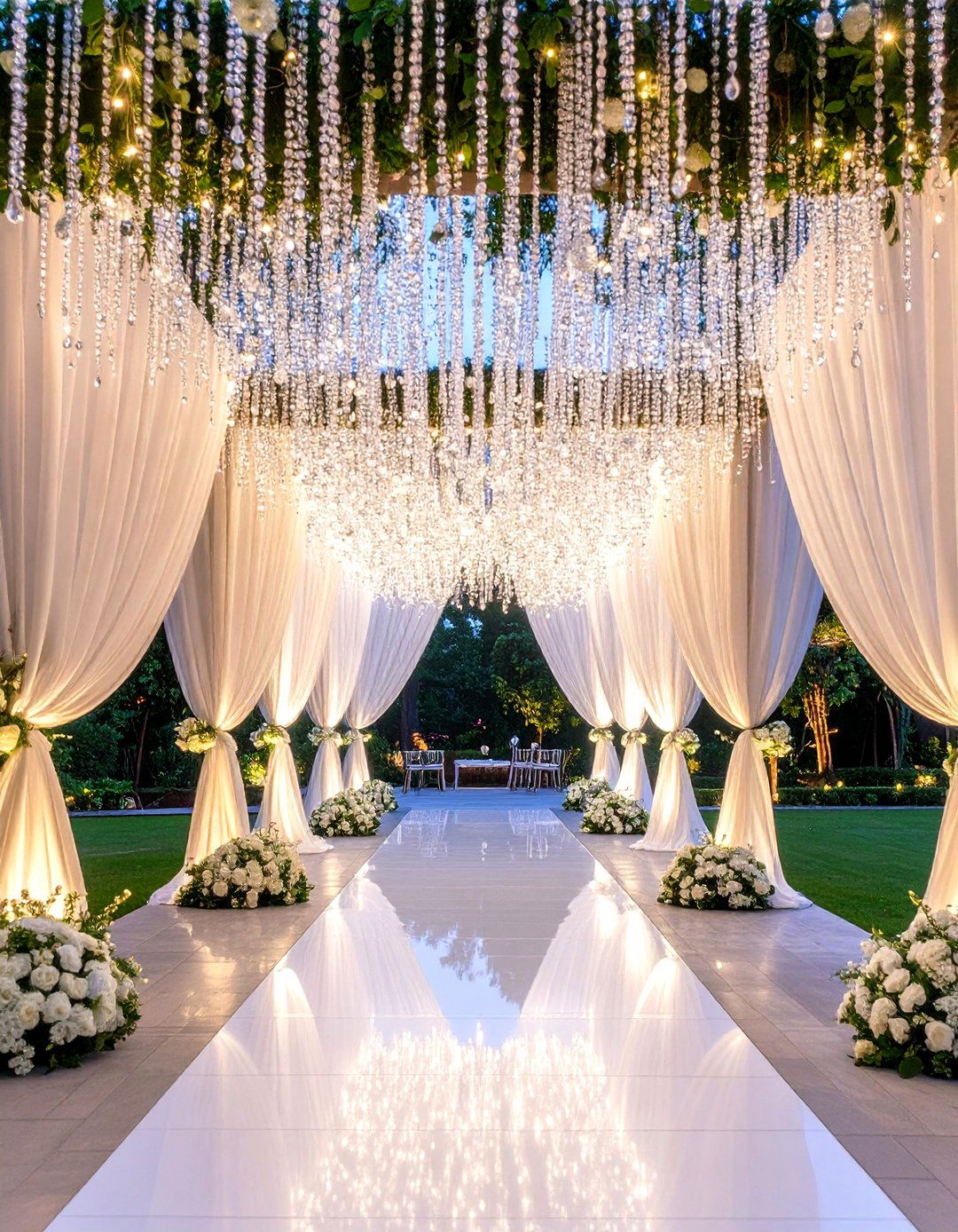 Crystal Raindrop Entrance Canopy - 24 Wedding Entrance Ideas