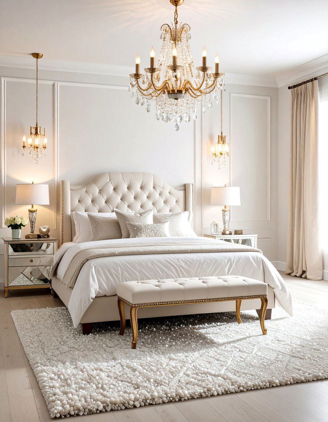 Crystal and Diamond Glamour Bedroom - 24 Chanel Bedroom Ideas