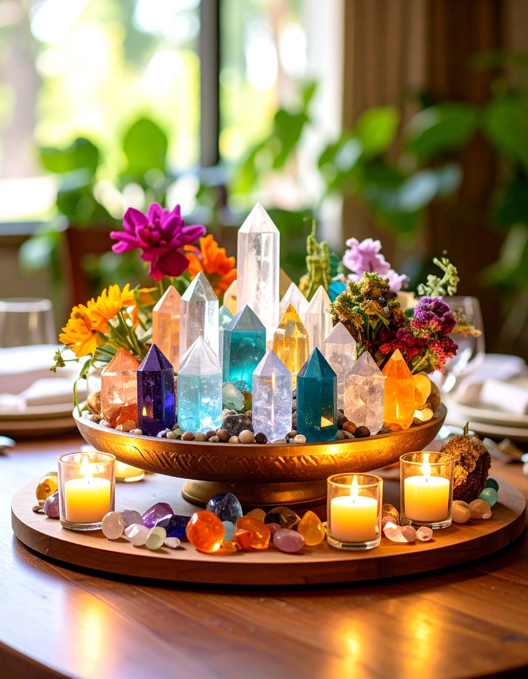 Crystal and Gemstone Light Catchers - 24 Mason Jar Centerpiece Ideas