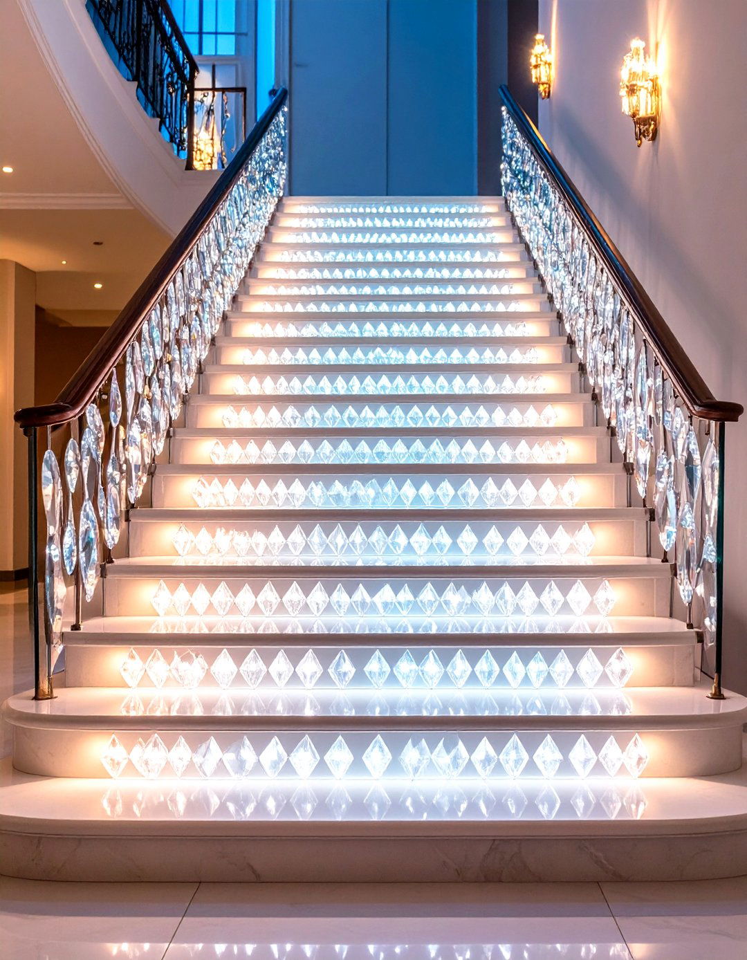 Crystal and Glass Decorative Lighting - 24 Staircase Lighting Ideas