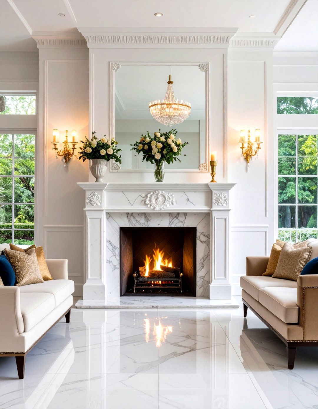 Crystal and Glass Sconces for Elegant Fireplace Lighting - 24 Fireplace Sconces Ideas
