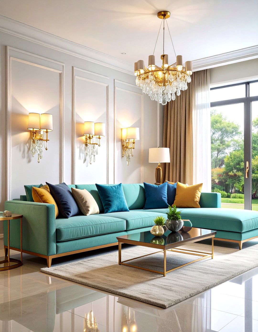 Crystal and Glass Wall Sconces - 24 Living Room Wall Lighting Ideas