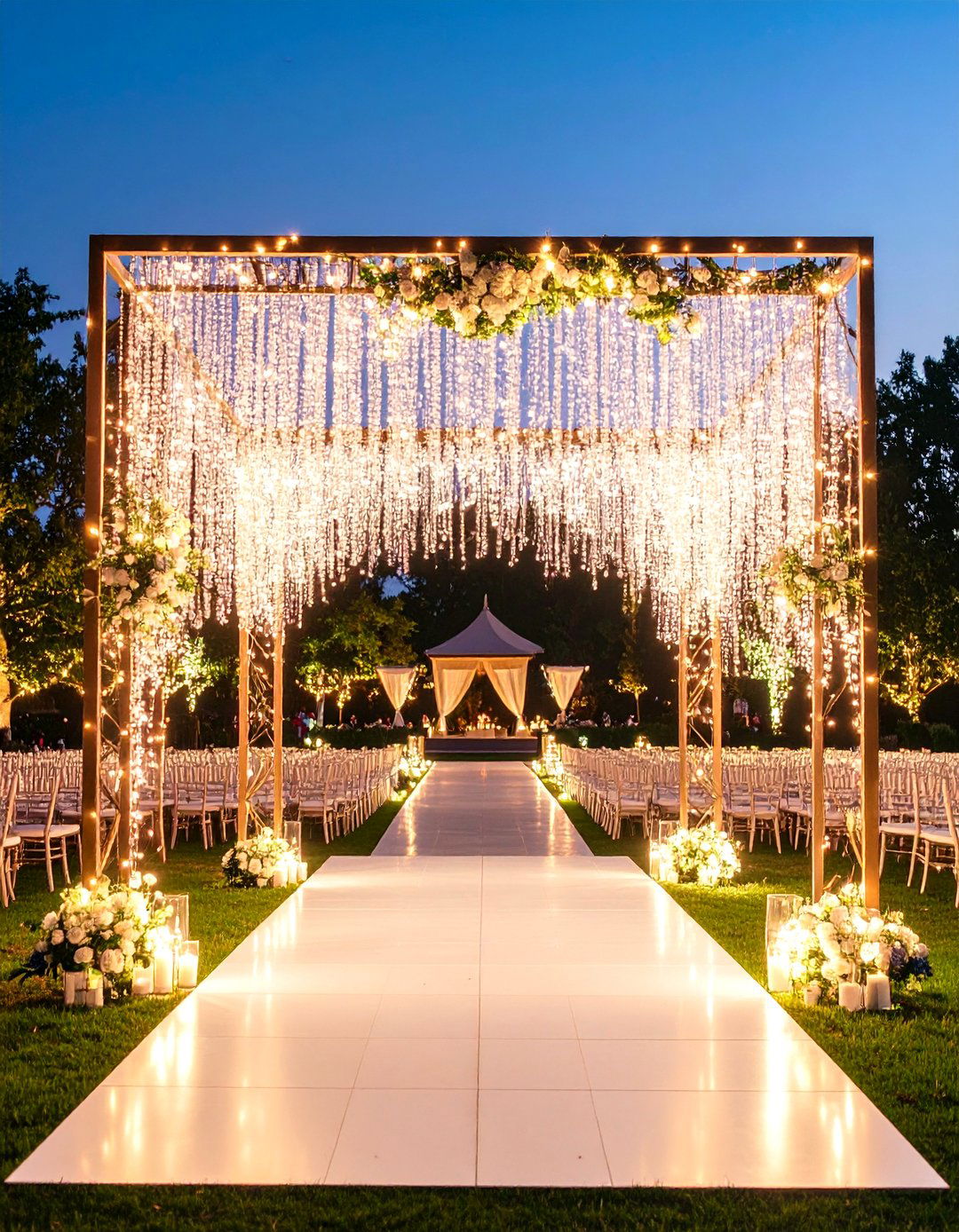 Crystal and Light Wedding Arch - 24 Wedding Arch Ideas