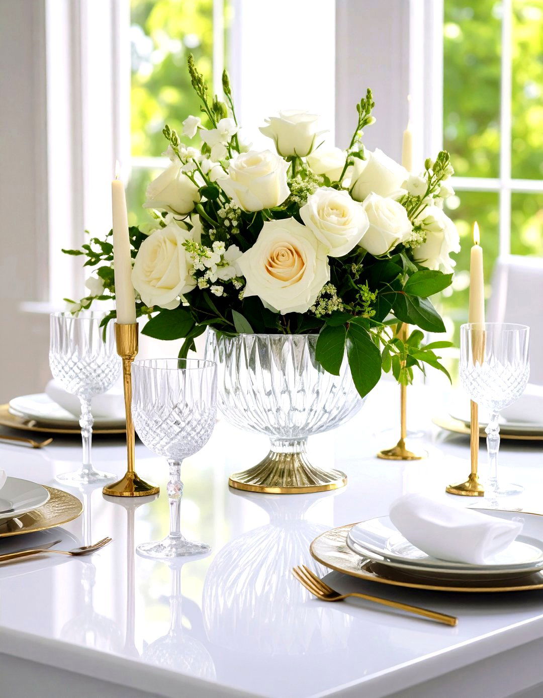 Crystal and Metallic Glamour - 24 Centerpiece Ideas