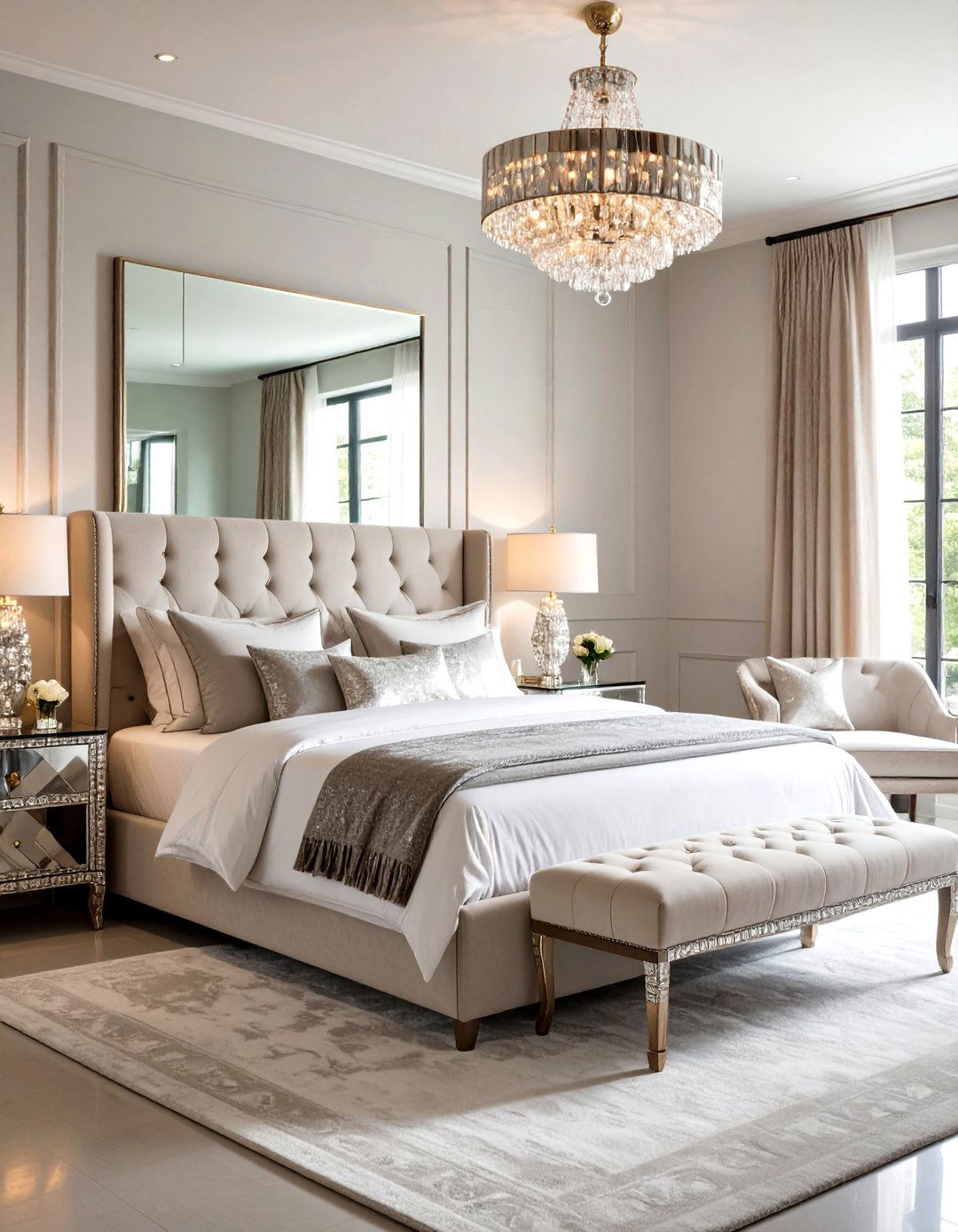Crystal and Mirror Glamour Bedroom - 24 Blair Waldorf Bedroom