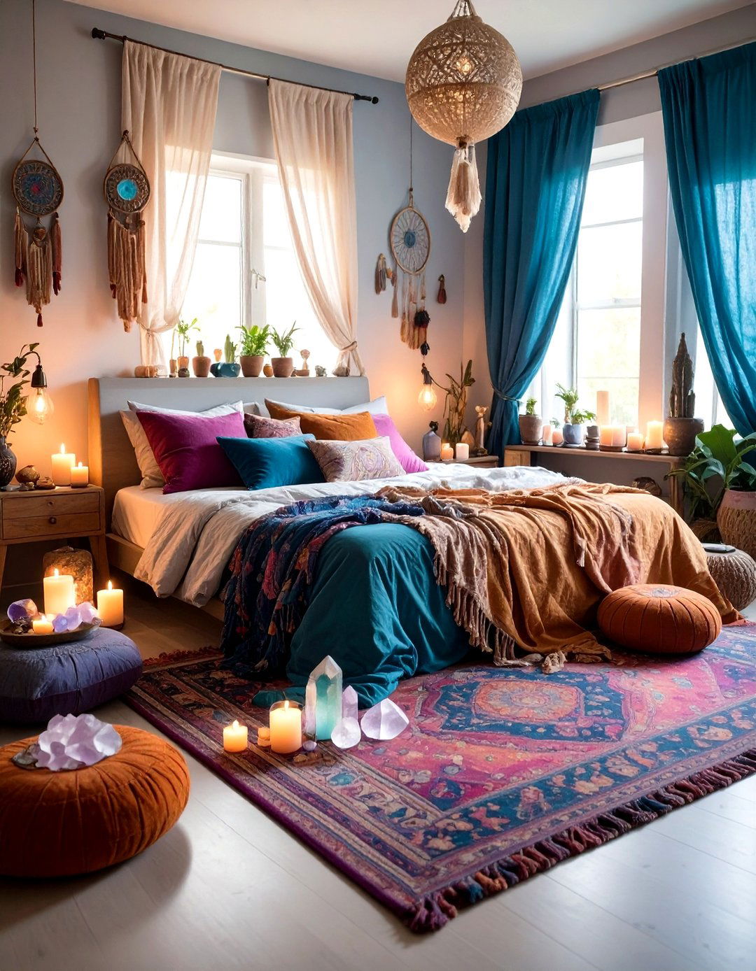 Crystal and Spiritual Indie Room with Mystical Elements - 24 Indie Room Ideas