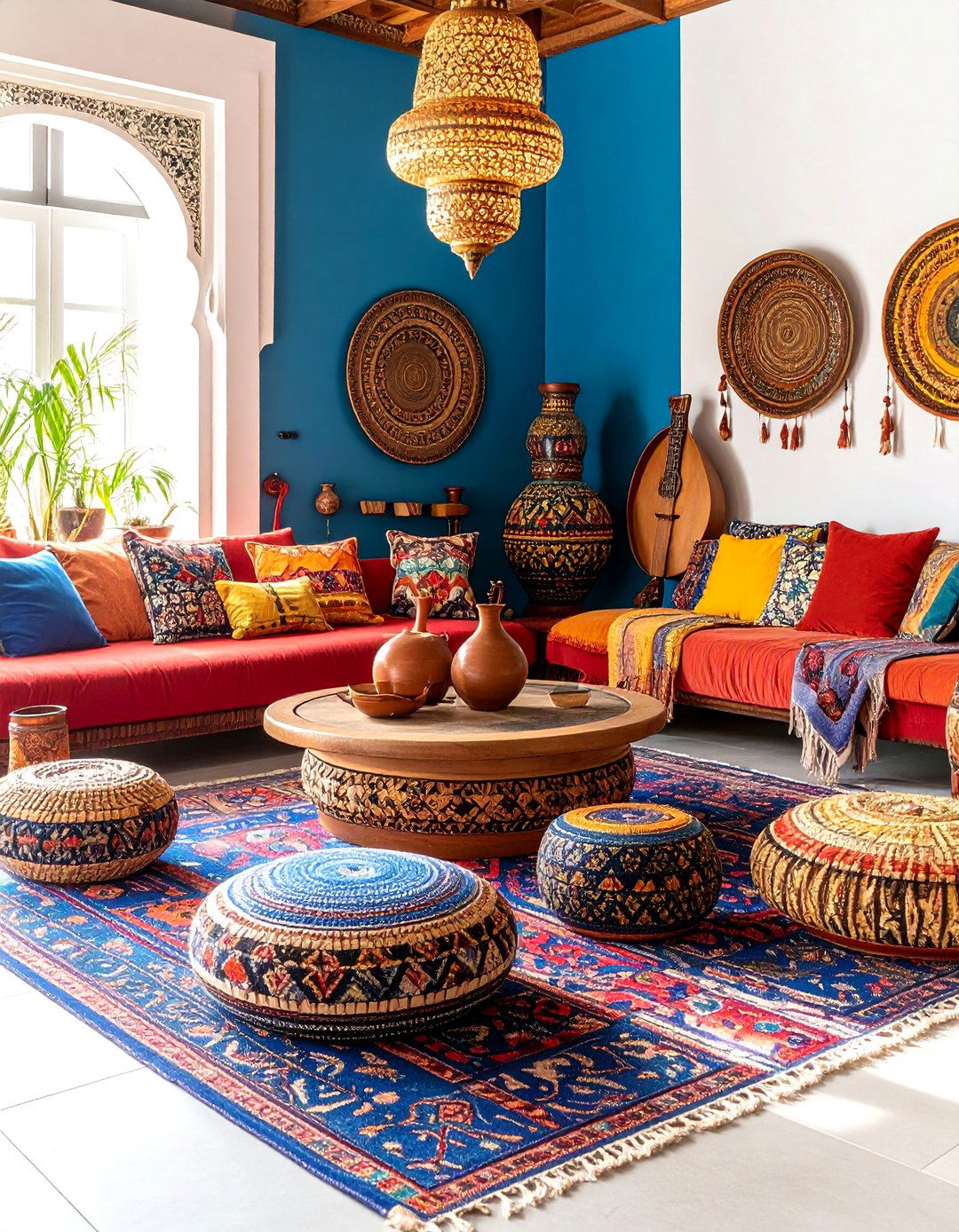 Cultural Artifact Display Living Room - 24 Bohemian Moroccan Living Room Ideas