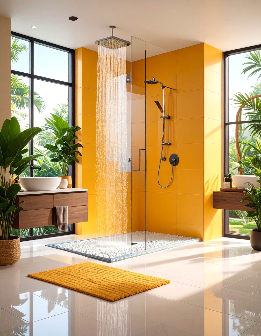 Curbless Roll In Shower with Modern Aesthetics - 24 Handicap Bathroom Ideas