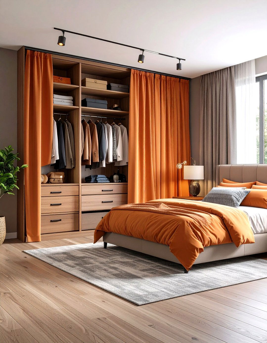 Curtain Concealed Storage Option - 24 Open Closet Ideas