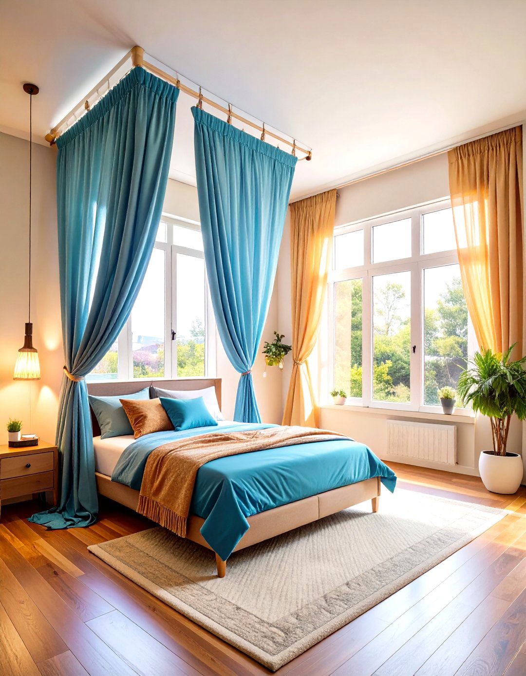 Curtain Partition System - 24 Studio Apartment Ideas