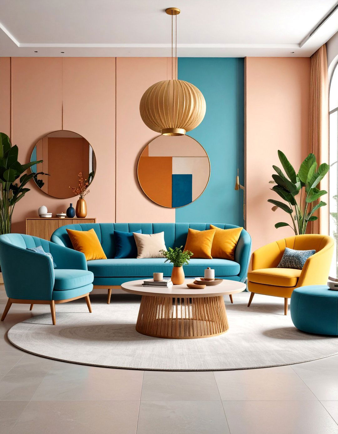 Curved Angular Mixing Methods - 24 Asymmetrical Balance Interior Design Ideas