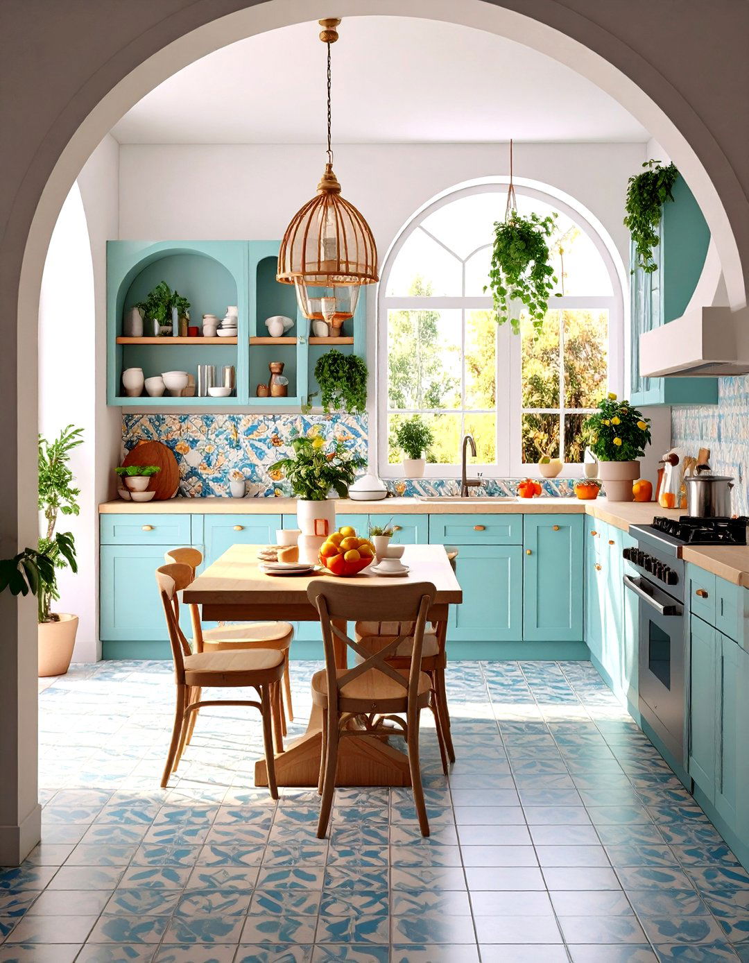 Curved Arch Tile Pattern Design - 24 Modern Kitchen Backsplash Ideas