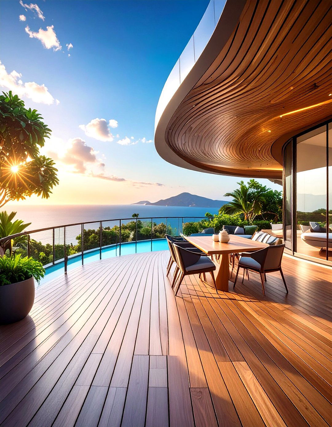 Curved Architectural Metal Elements - 24 Metal Deck Railing Ideas