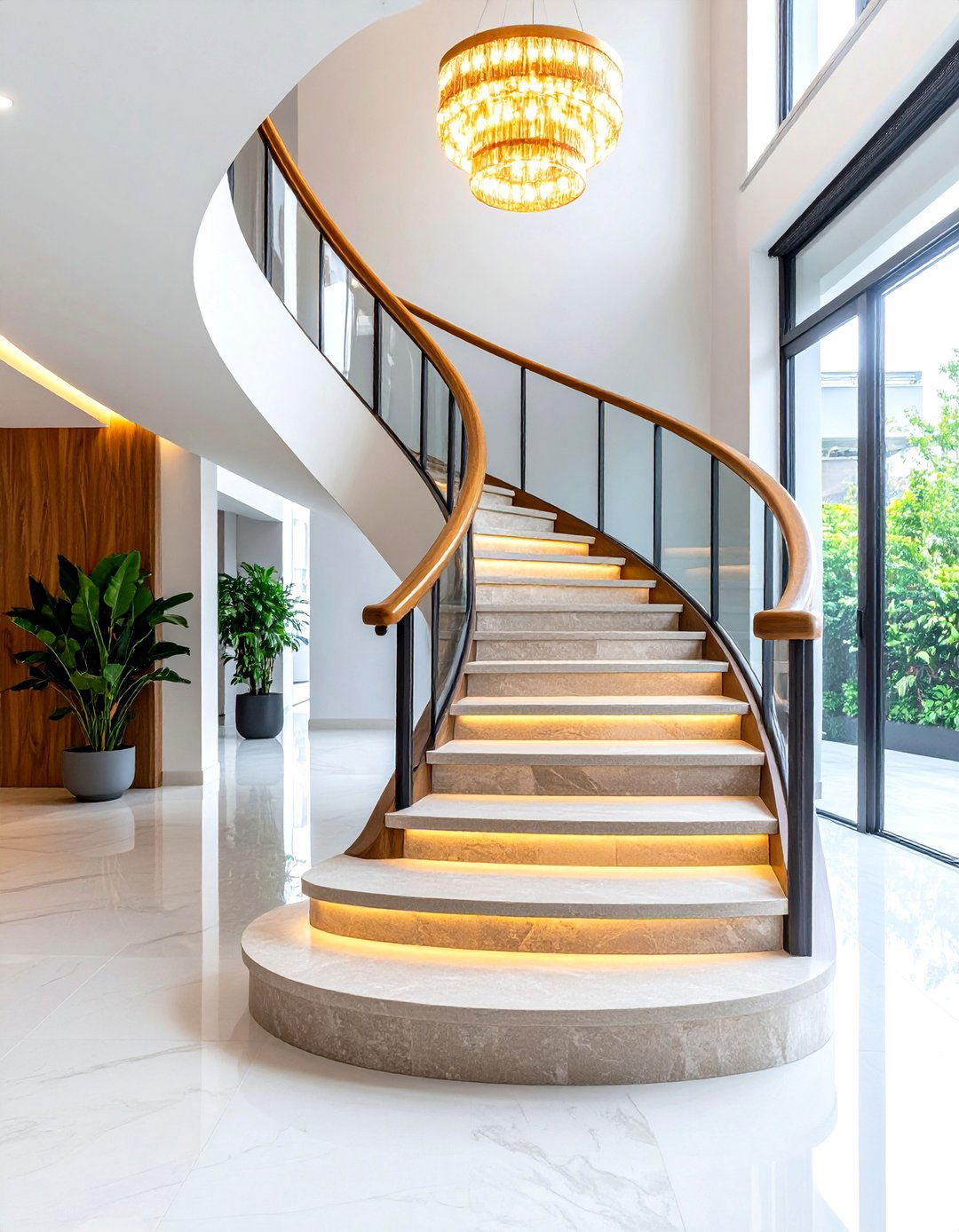 Curved Architecture Staircase Design - 24 Luxury Interior Design Ideas