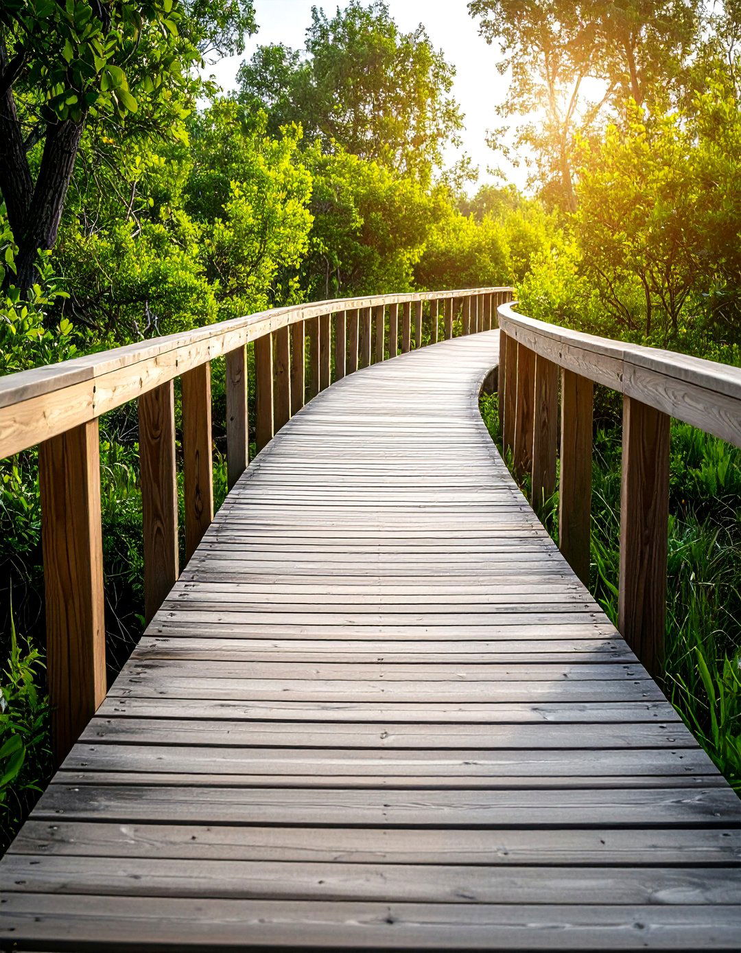 Curved Boardwalk Pathways - 24 Curved Walkway Ideas