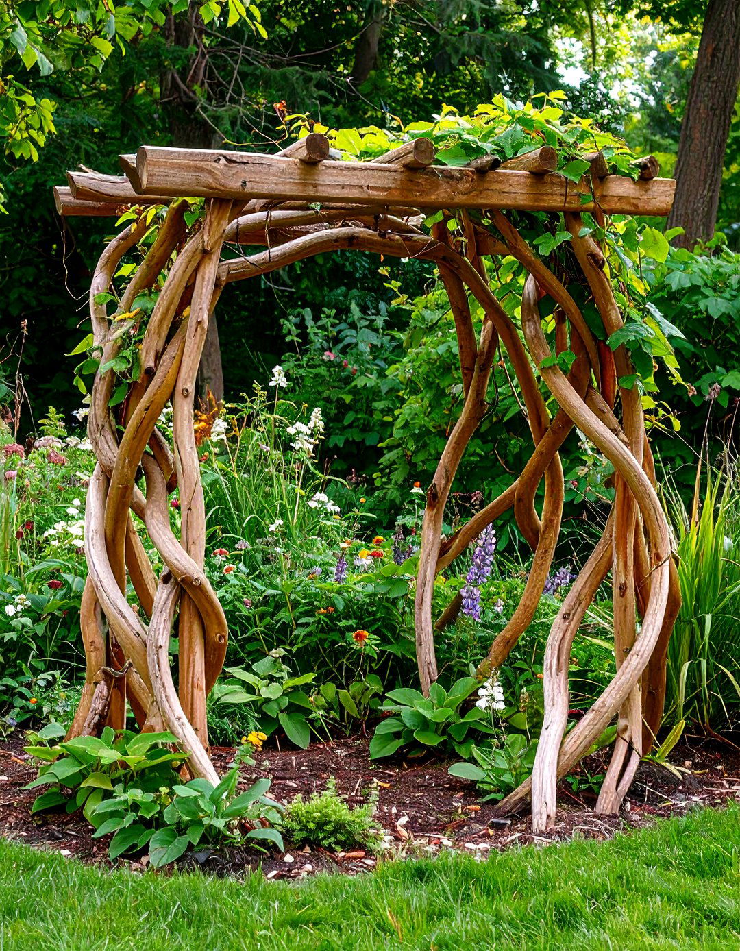 Curved Branch Natural Trellis - 24 Trellis Ideas