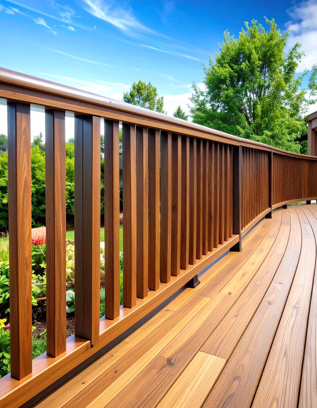 Curved Composite Railing Design - 24 Deck Railing Ideas