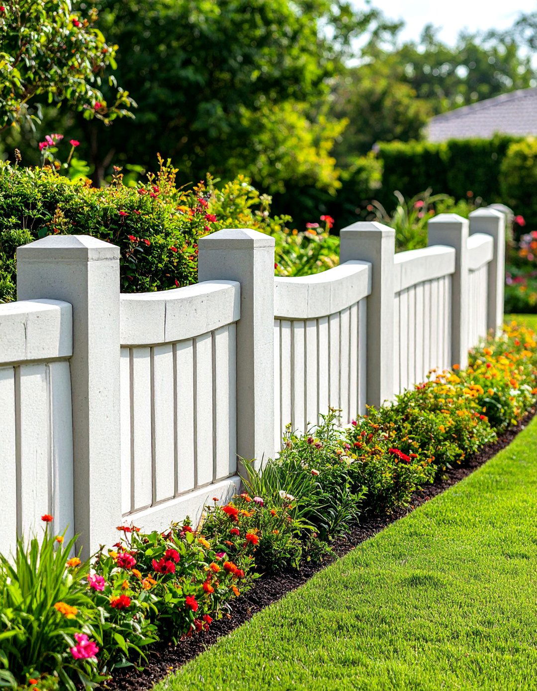 Curved Concrete Block Garden Fence - 24 Concrete Block Fence Ideas