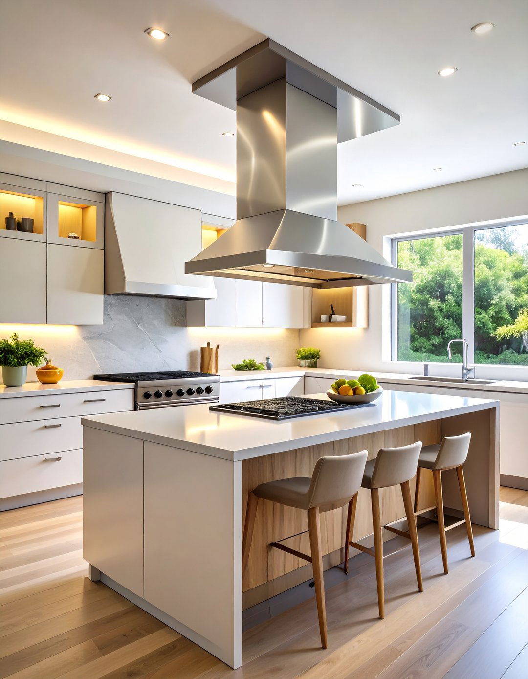 Curved Contemporary Island Hood - 24 Range Hood Ideas