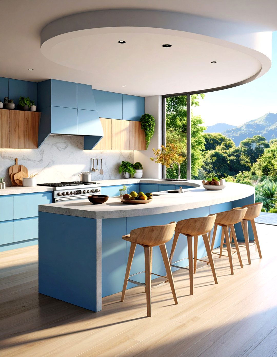 Curved Contemporary Island - 24 Outdoor Kitchen Island Ideas