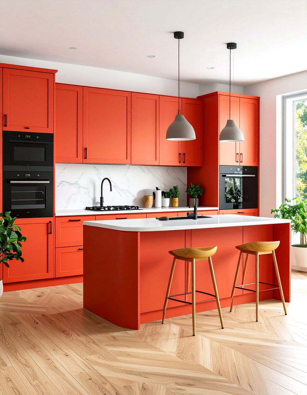 Curved Edge Contemporary Kitchen Doors - 24 Kitchen Door Design Ideas