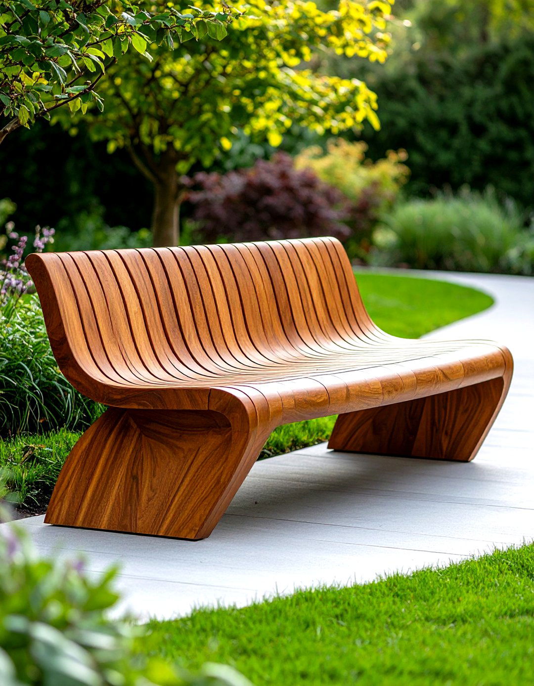 Curved Ergonomic Bench - 24 Garden Bench Ideas