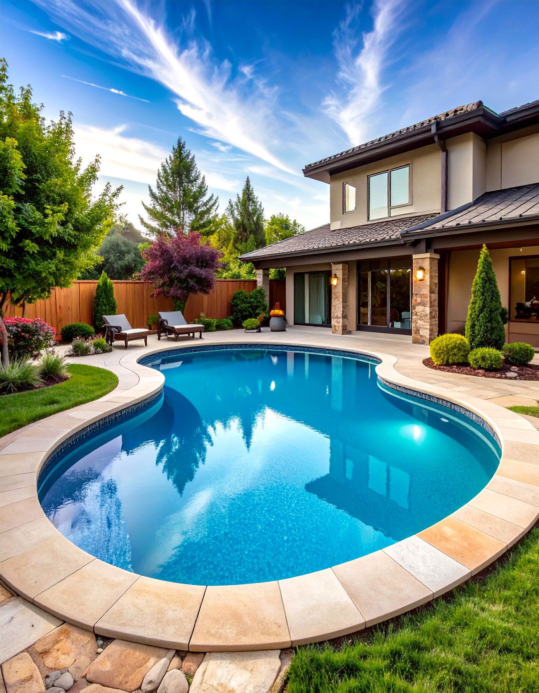 Curved Freeform Pool - 24 Backyard Pool Ideas