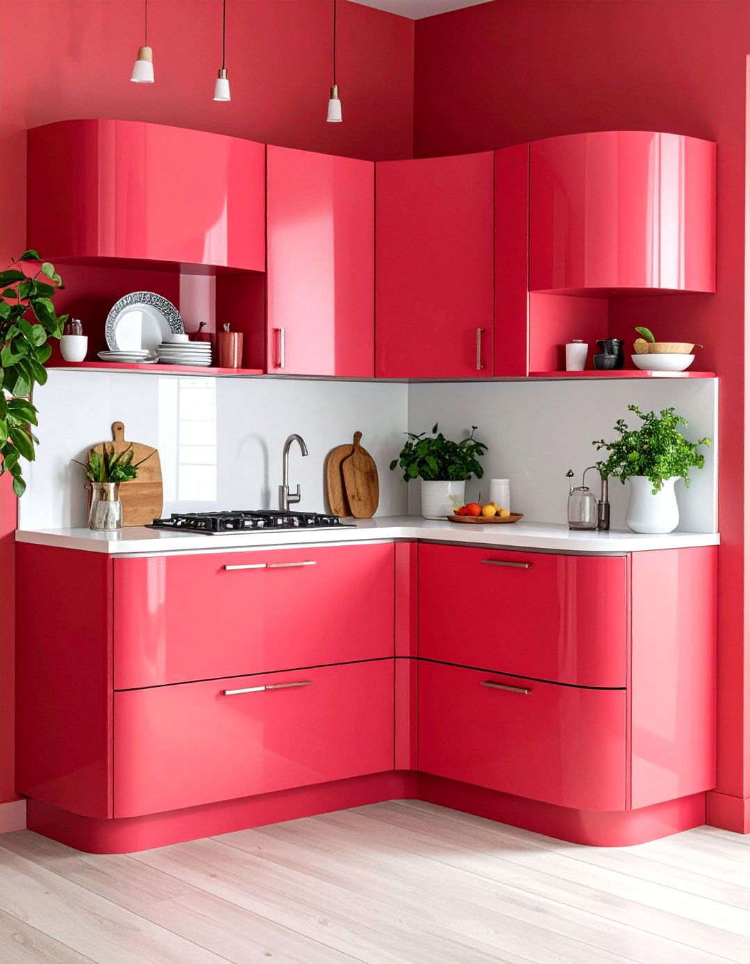 Curved Front Corner Cabinet with Rotating Shelves - 24 Blind Corner Kitchen Cabinet Ideas