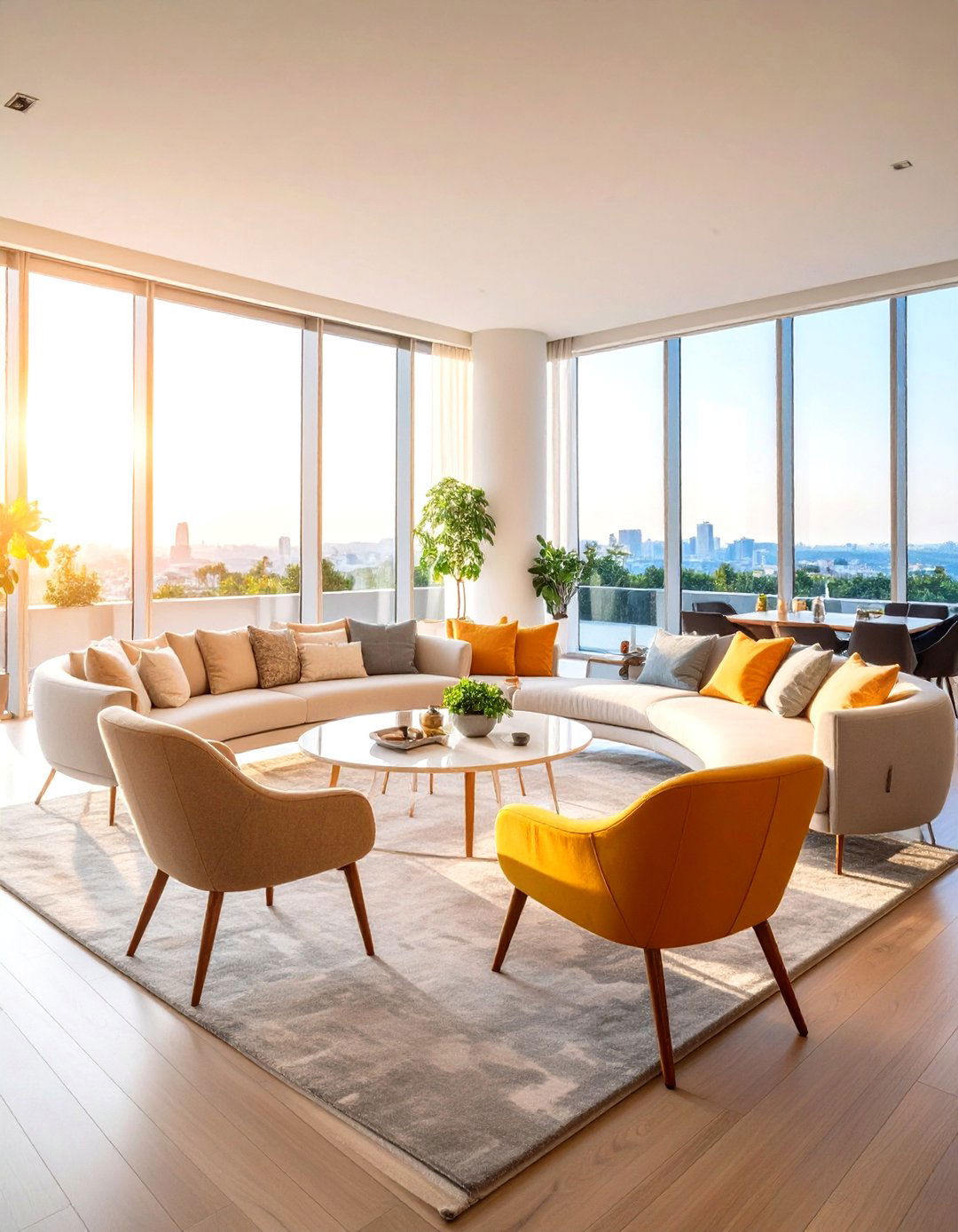 Curved Furniture and Soft Edge Design Elements - 24 Penthouse Design Ideas