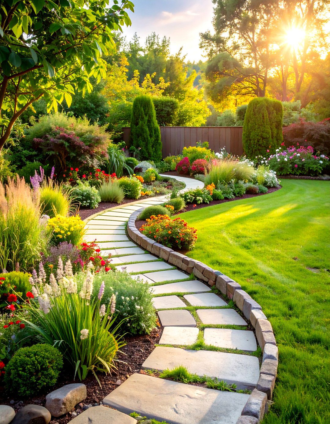 Curved Garden Borders - 24 Boho House Exterior Ideas