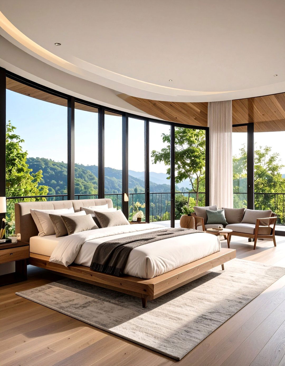 Curved Glass Panel Balcony - 24 Dormer Balcony Ideas