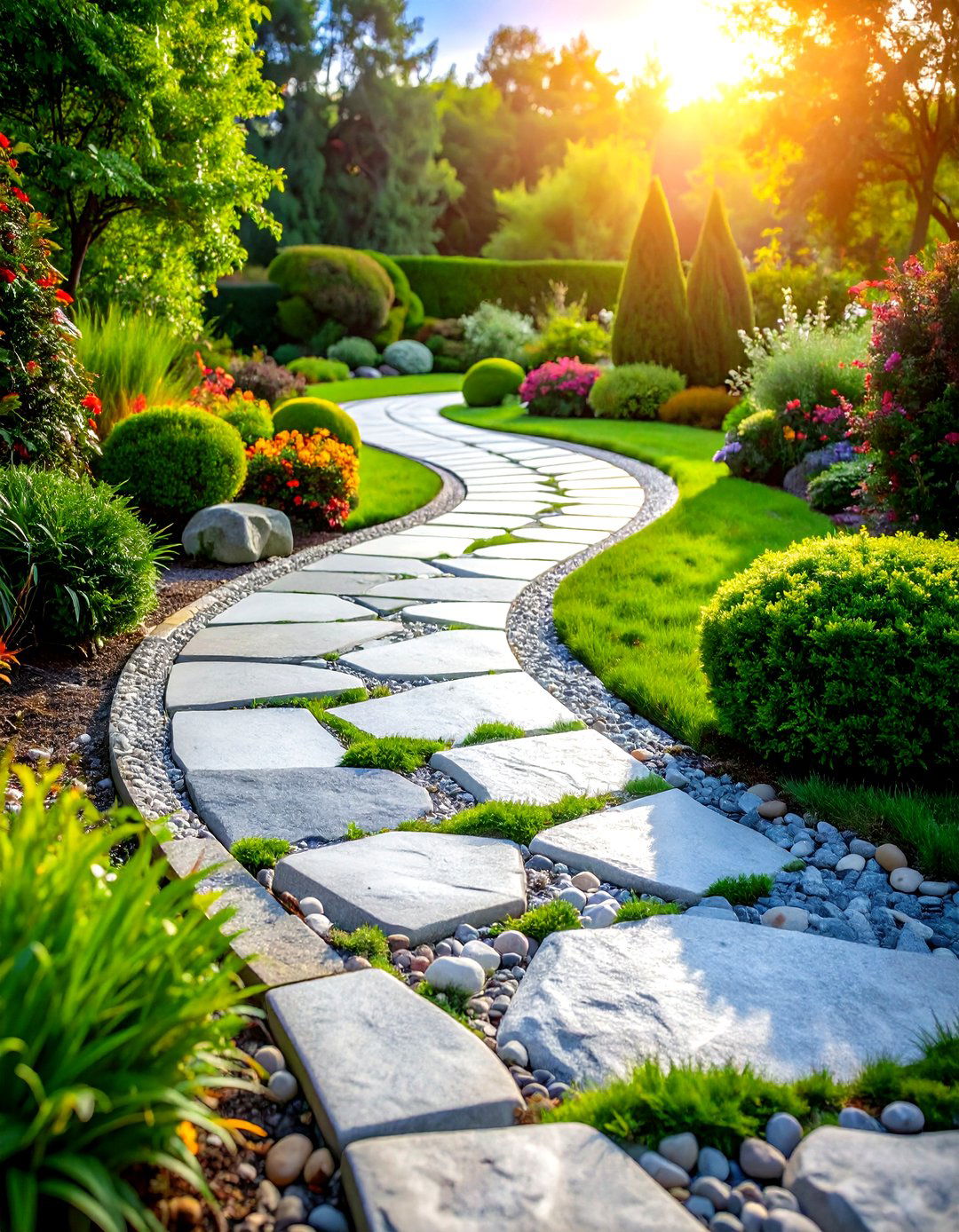 Curved Granite Walkway Design - 24 Granite Walkway Ideas