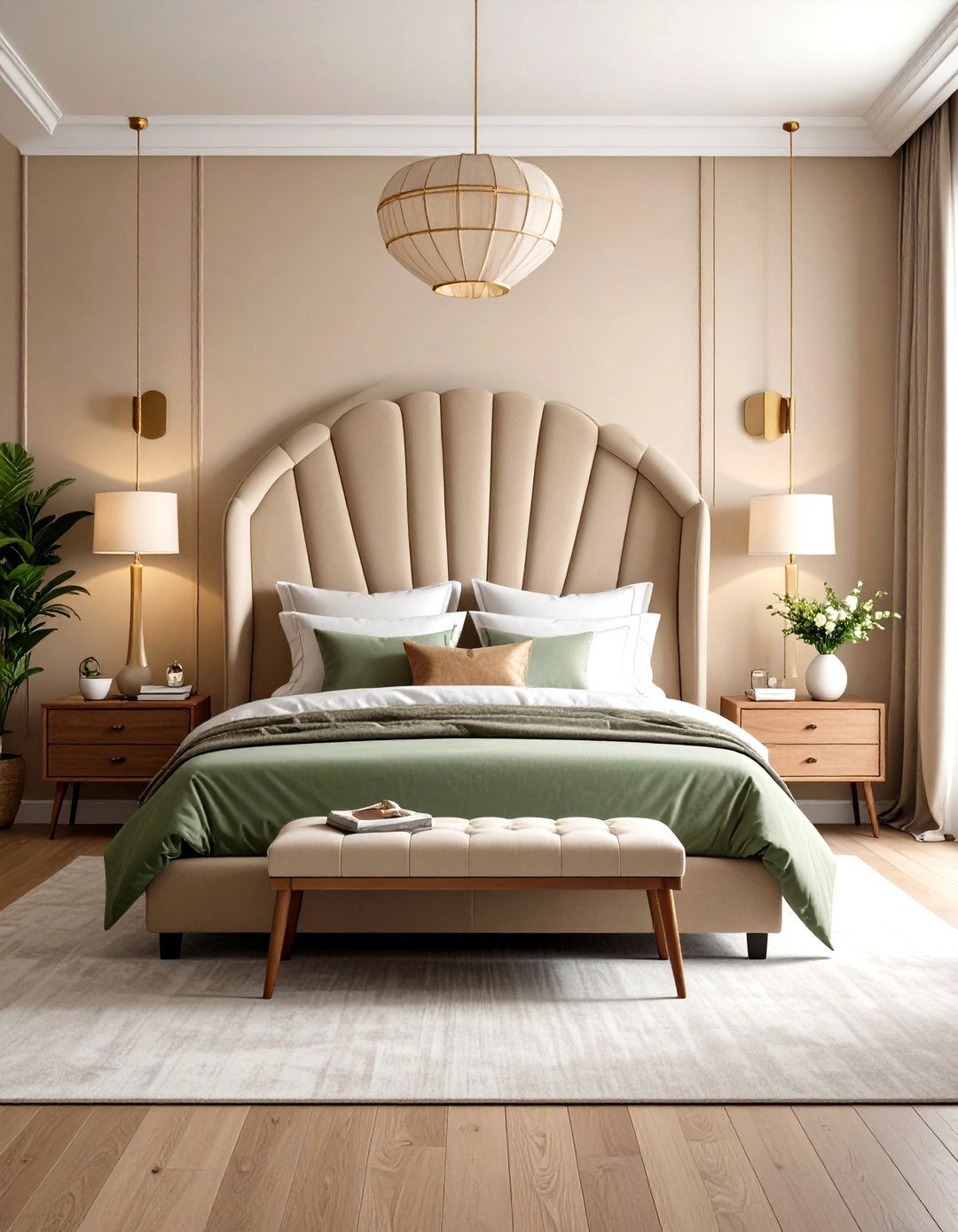 Curved Headboard Focus - 24 Primary Bedroom Ideas