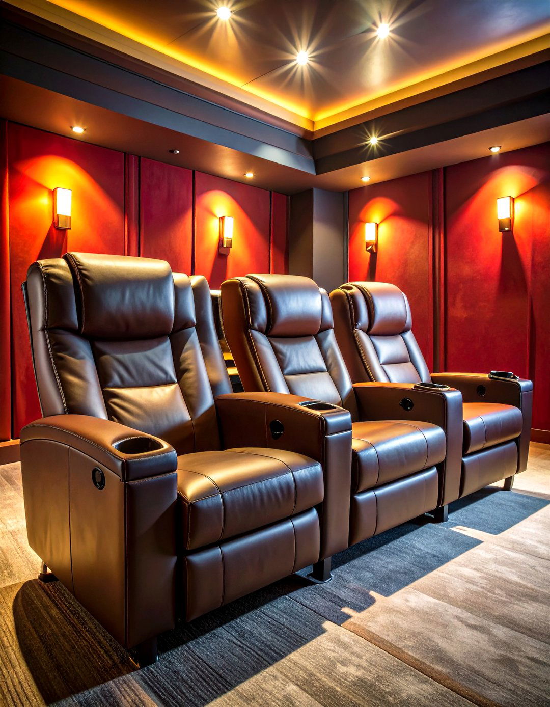Curved Home Theater Seating Rows - 24 Man Cave Seating Ideas