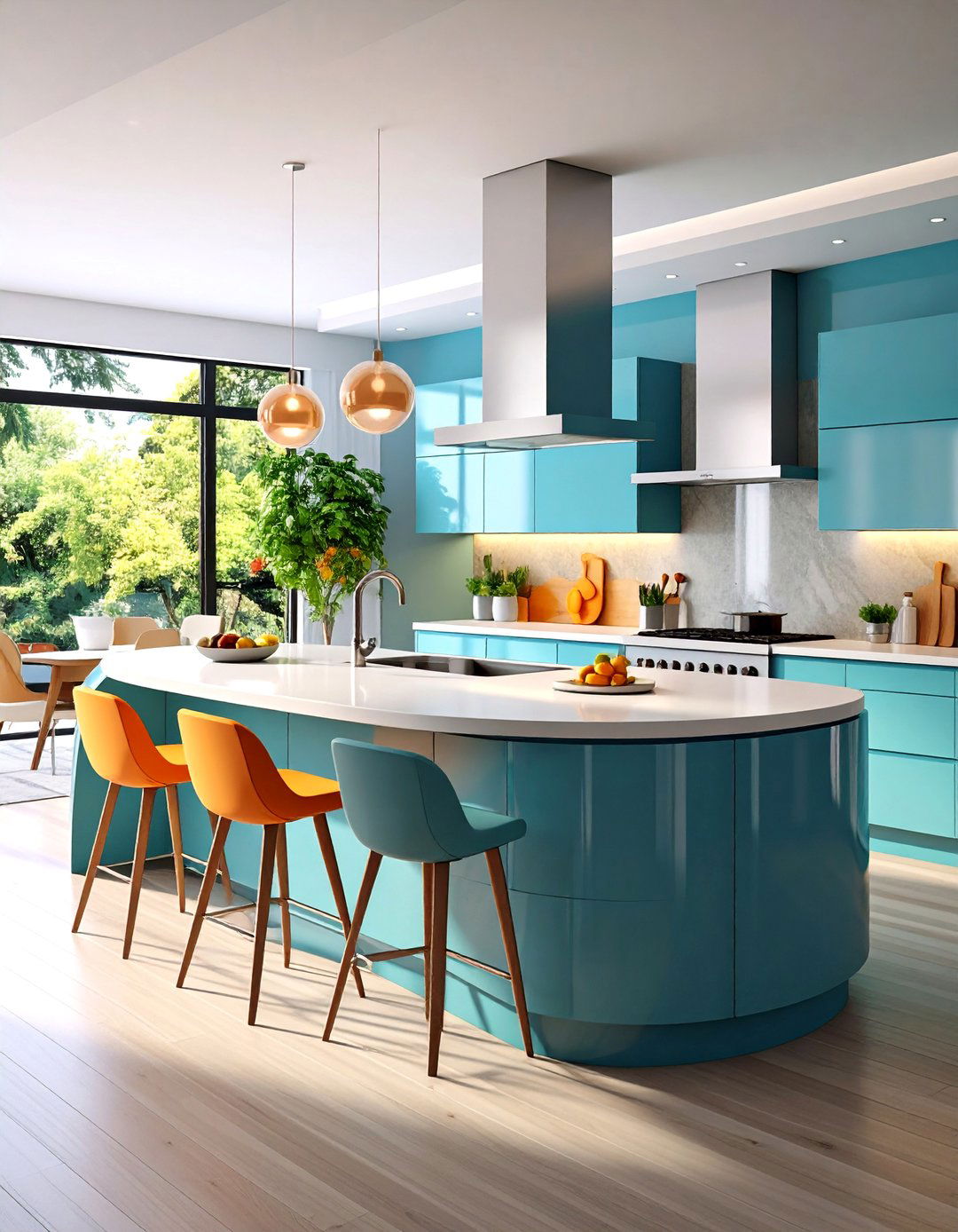 Curved Island Designs - 24 Art Deco Kitchen Ideas
