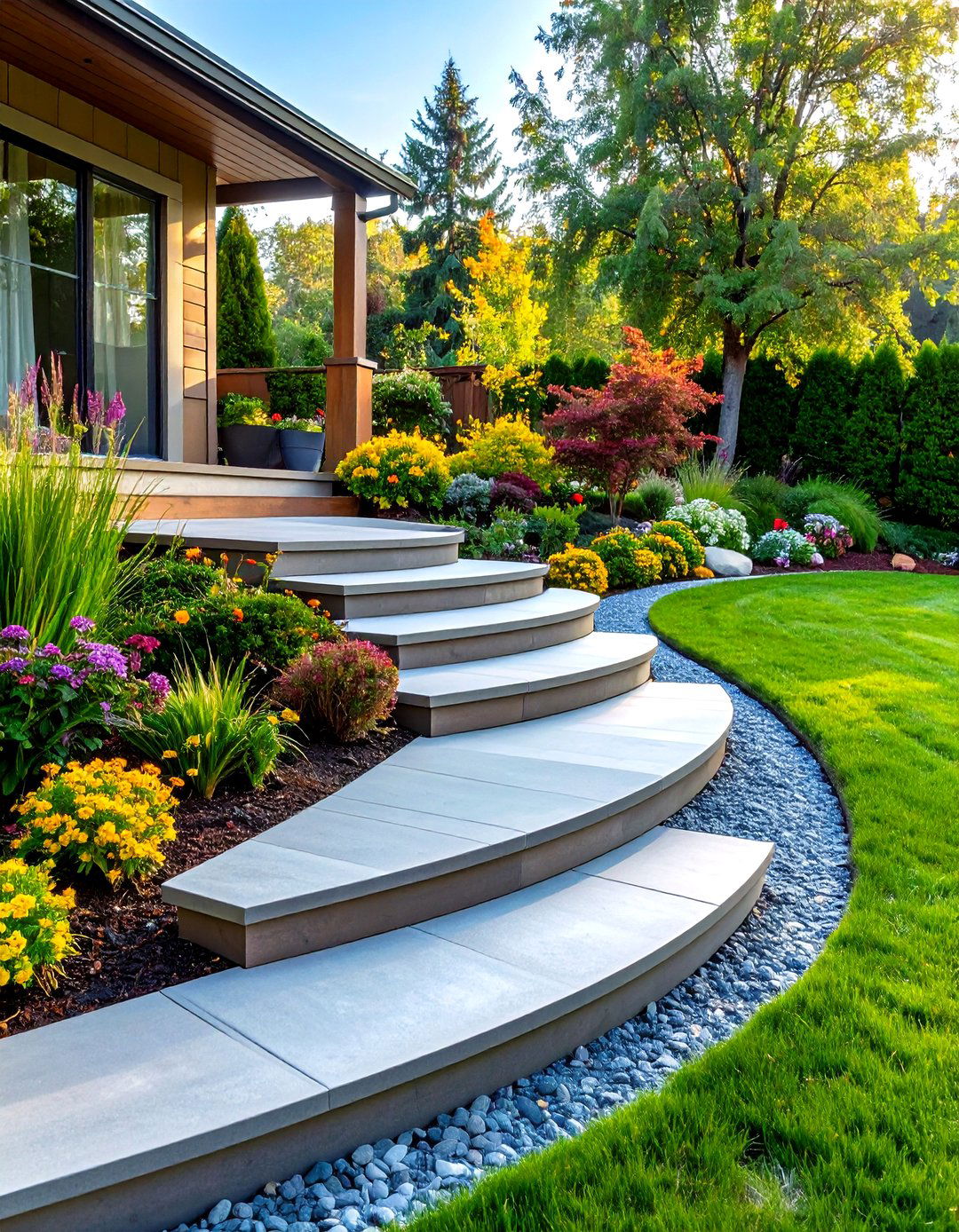 Curved Organic Design Steps - 24 Deck Steps Ideas