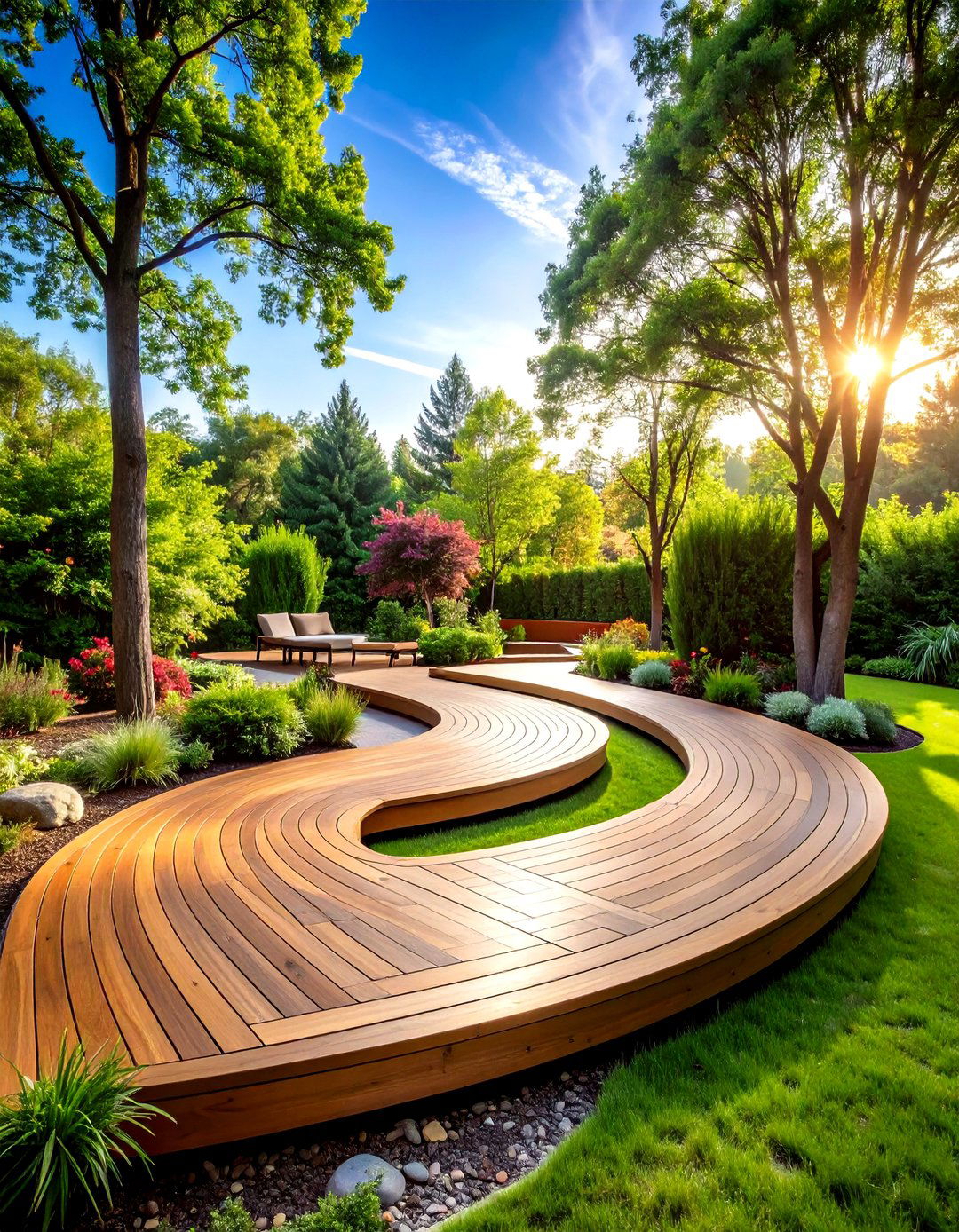 Curved Organic Edge Design - 24 Composite Deck Ideas