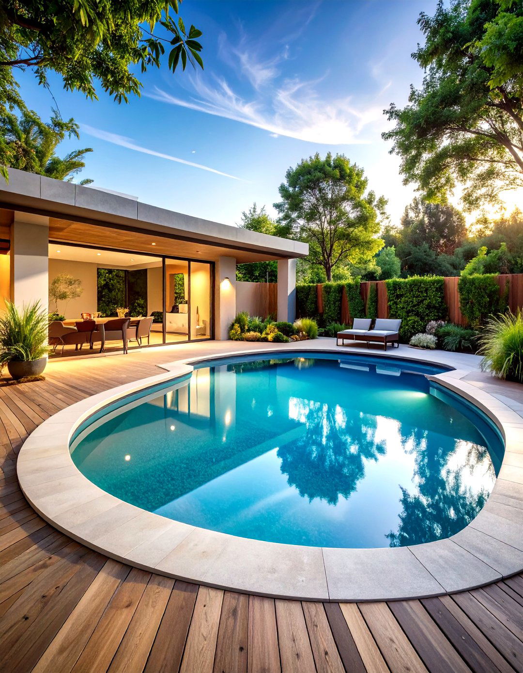Curved Pool Designs with Organic Shapes - 24 Pool Decor Ideas
