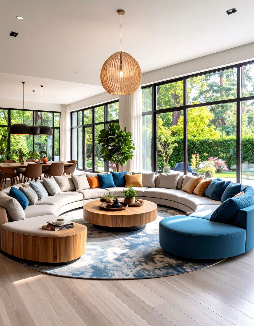 Curved Sectional Conversation Pits - 24 Living Room Furniture Ideas