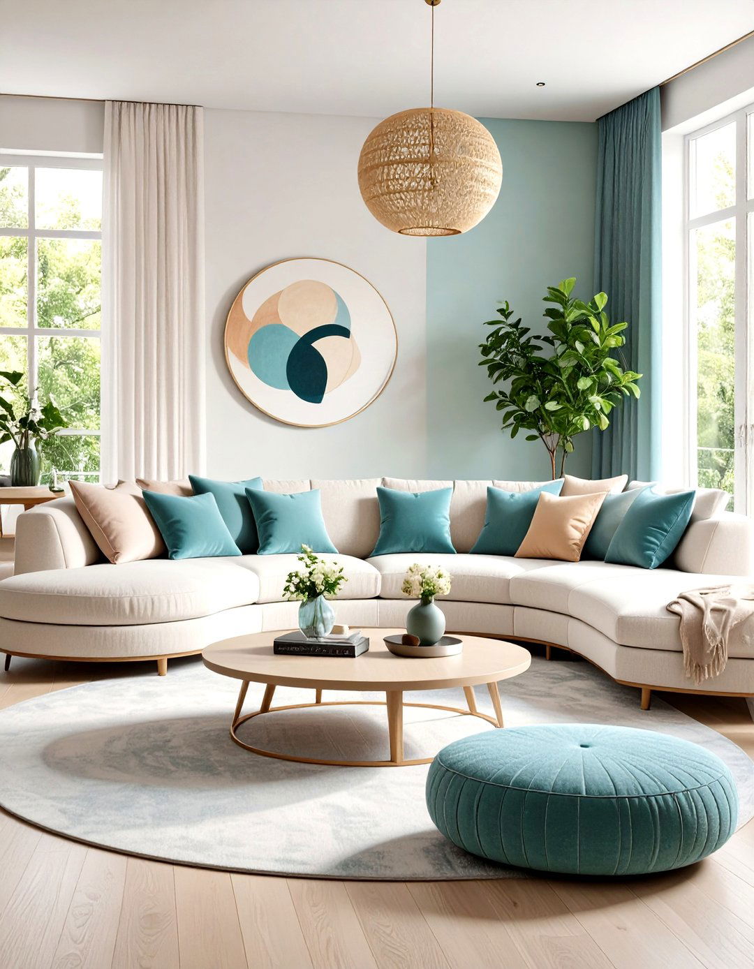 Curved Sectional Organic Flow - 24 Sectional Living Room Ideas